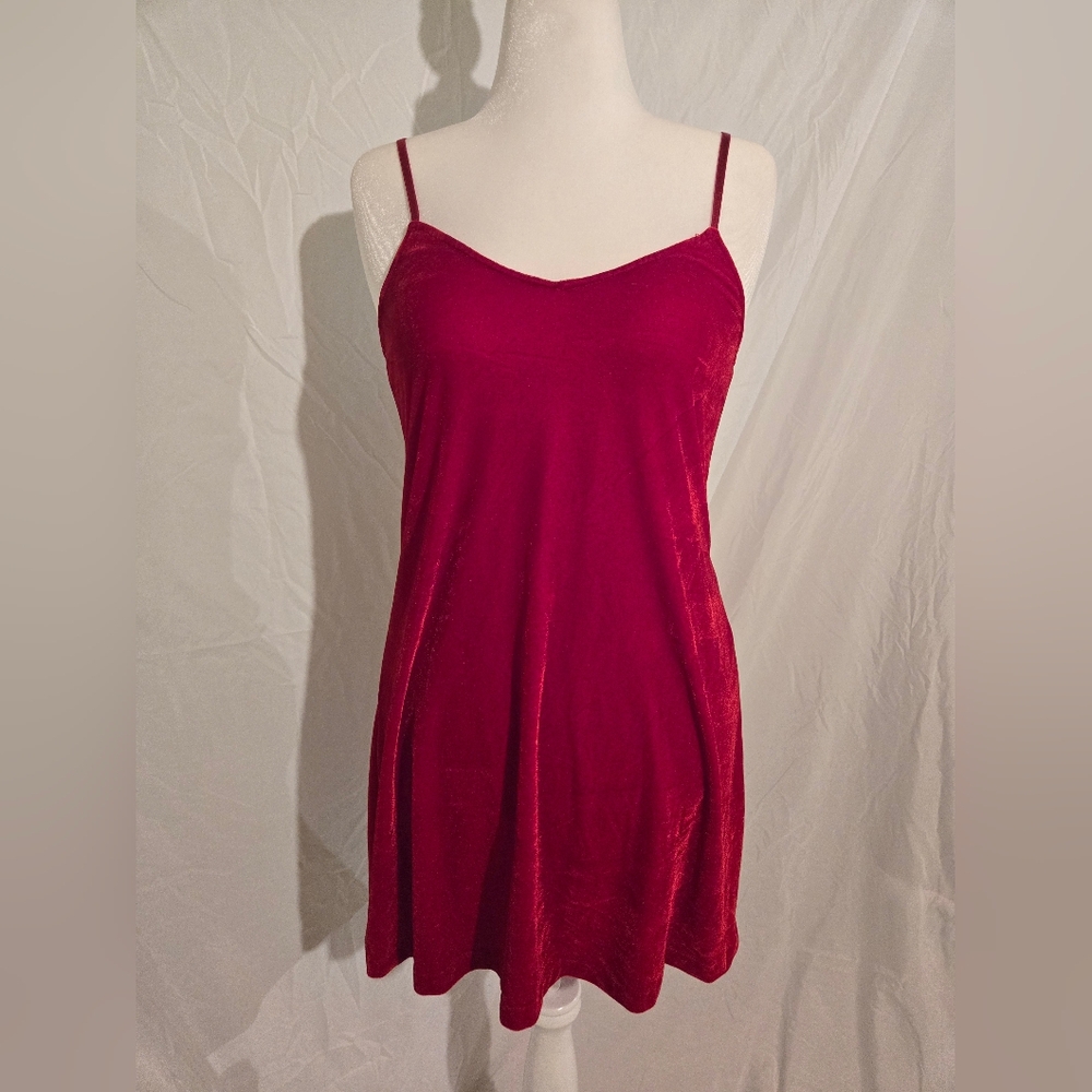 Red Velvet Slip Dress